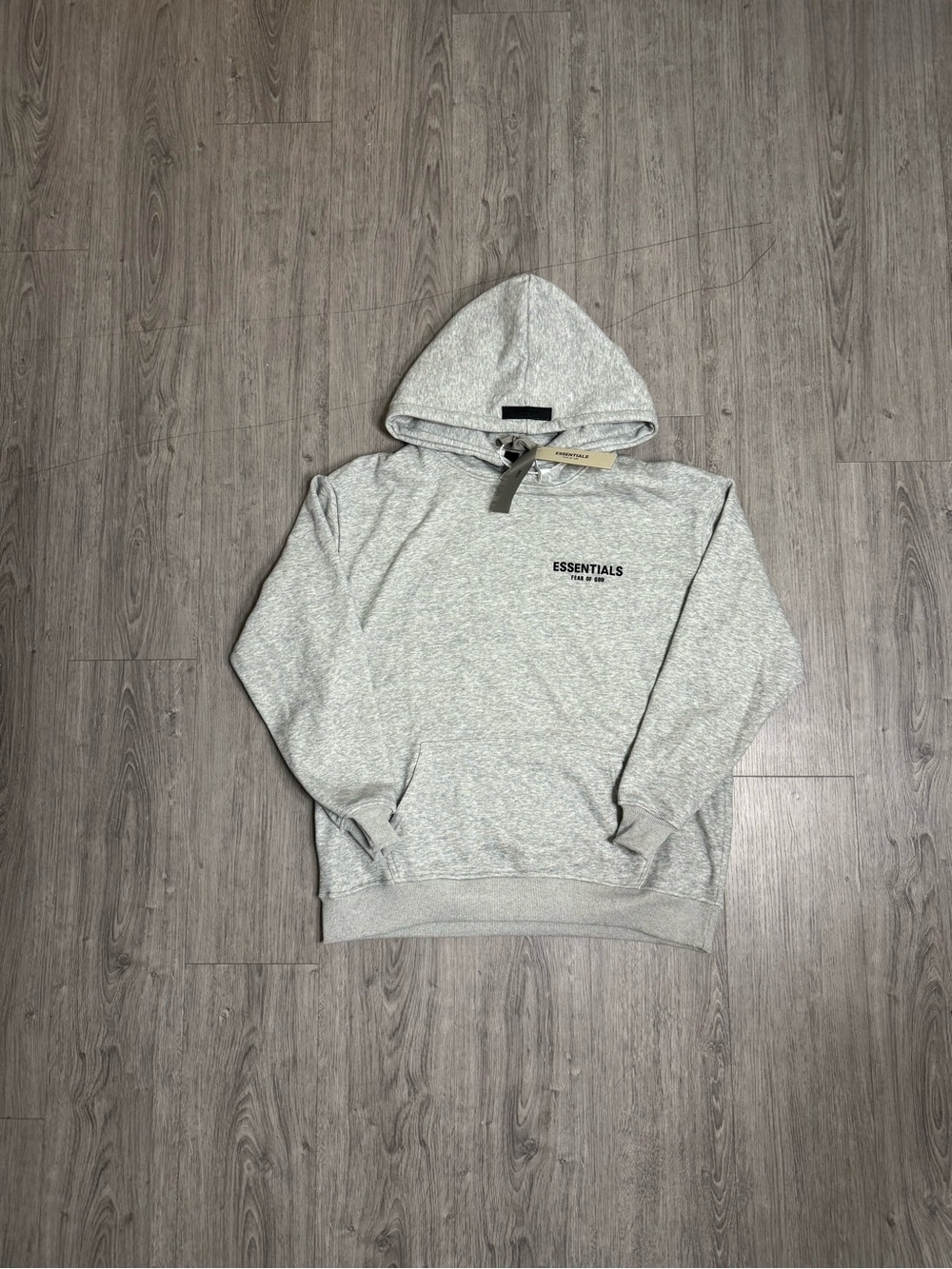 ESSENTIALS Men’s Heather Light Gray Pullover Hoodie